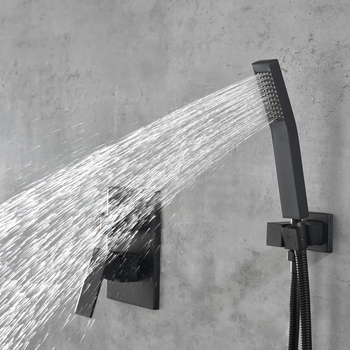 Matte Black Shower Set System Bathroom Luxury Rain Mixer Shower Combo Set Ceiling Mounted Rainfall Shower Head Faucet - view 7