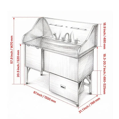 Stainless Steel Dog Washing Station - view 3