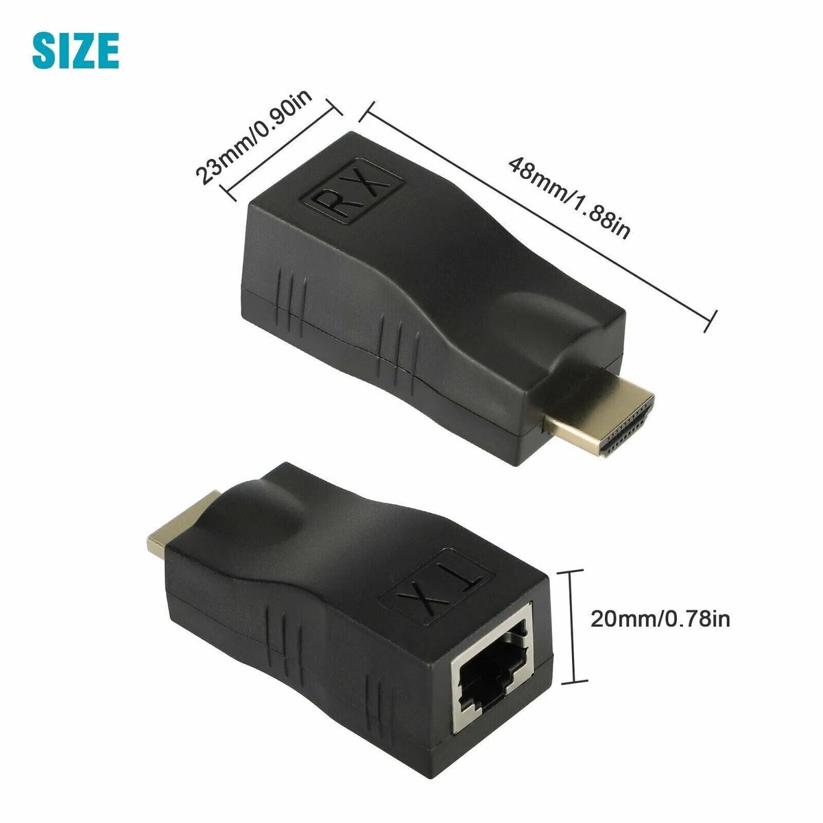 4K 1080P HDMI Extender to RJ45 Over Cat 5e/6 Network LAN Ethernet Adapter 2PCS - view 3
