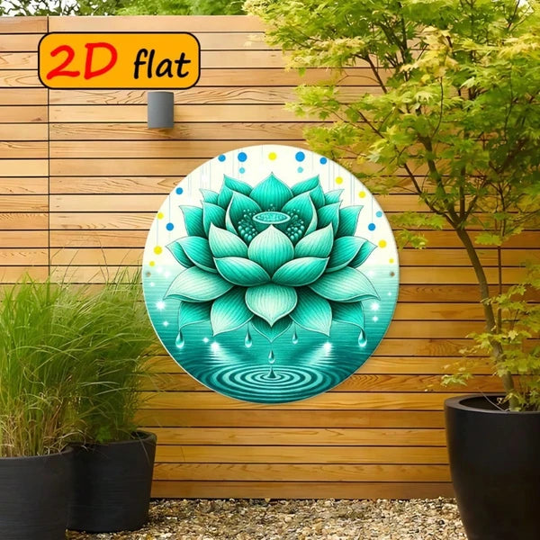 1pc Fresh Green Lotus Droplet Round Sign, Green Lotus Droplet Round Sign, Droplet Round Sign - view 3