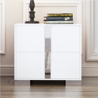 Elegant Nightstand With Metal Handle - view 3