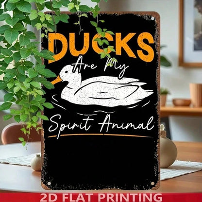 Vintage Ducks Are My Spirit Animal Metal Tin Sign 8x12 Inch Rustic Farmhouse Wall Decor For Kitchen Bathroom Office - view 5