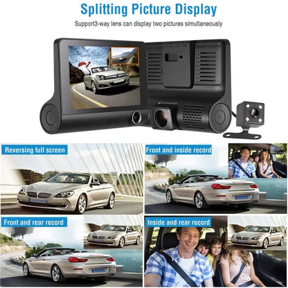 1296P Car DVR Dash Camera 4In 3 Lens Vehicle Driving Recorder Seamless Recording - view 5