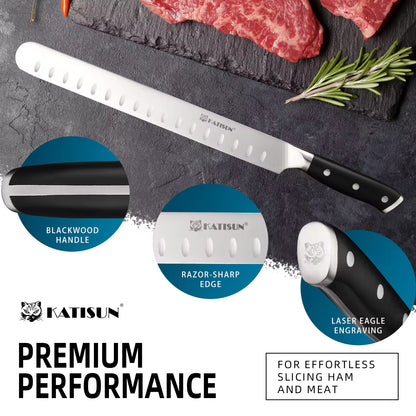 10-inch Carbon Steel Chef Knife For Beef, Turkey, And Ham, With Triple Rivet Handle - view 5