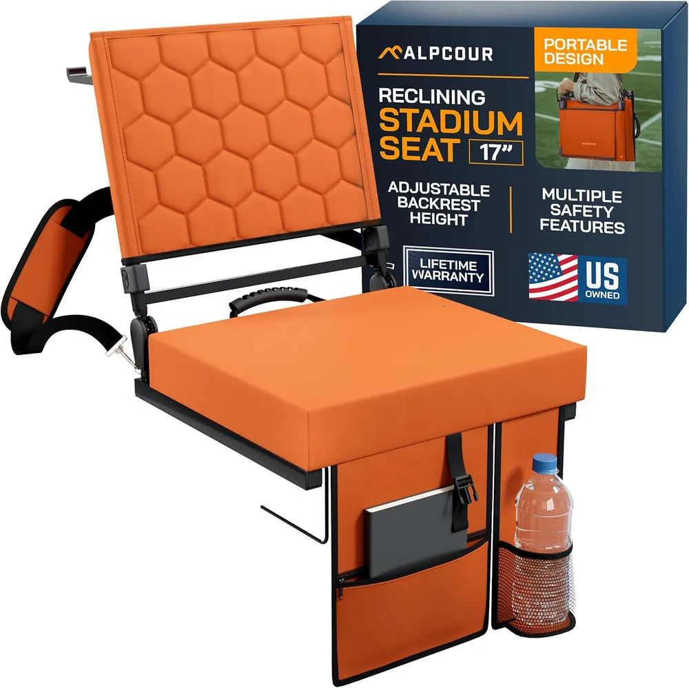 Alpcour Folding Reclining Stadium Seat With Back Support For Bleachers - view 3