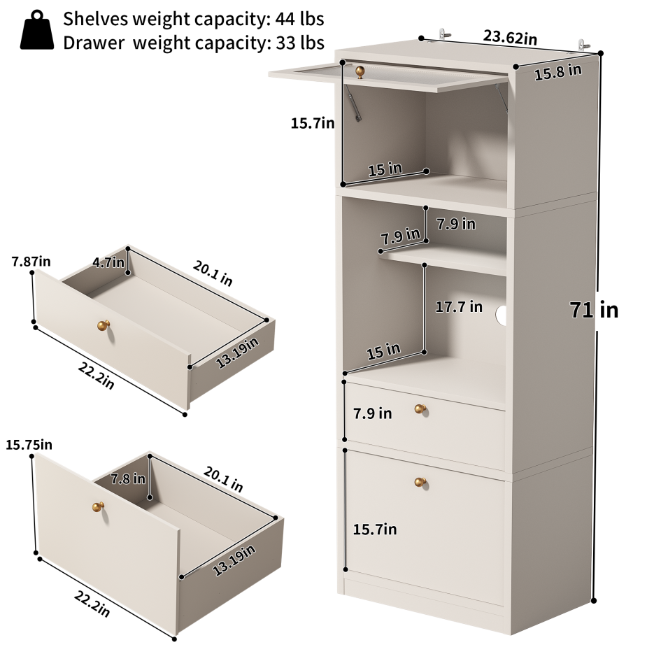 Tall Pantry Cabinet 71 Inch Freestanding Storage Cabinet With Doors And Shelves, Adjustable Shelves - view 6