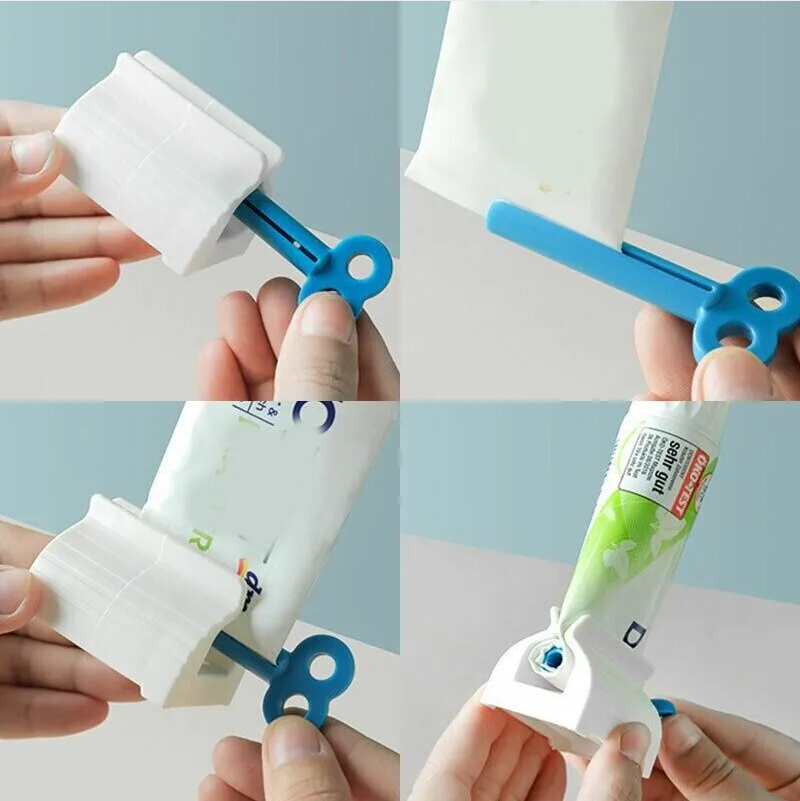 3x Toothpaste Squeezer Bathroom Tube Easy Stand Dispenser Rolling Holder Seat - view 5