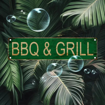 Vintage Aluminum BBQ Sign UV Printed Metal Plaque Waterproof Dustproof For Home Garage Cafe Restaurant Bar Decor - view 5