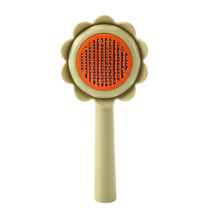 Cat Brush Dog Shedding Brush Flower Shape Stainless Steel Self Cleaning For Dog For Pet Supplies, Cat Grooming Brush - view 10