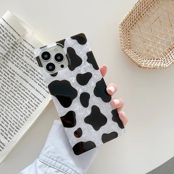 Square Case Cow Design for iPhone 13 Pro Max