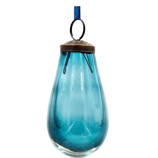 2 X 2 X 3.7 Luster Tear Drop Ornament, Glass Decorative Hanging Christmas Tree Ornaments For Holiday Party Decorations - view 2