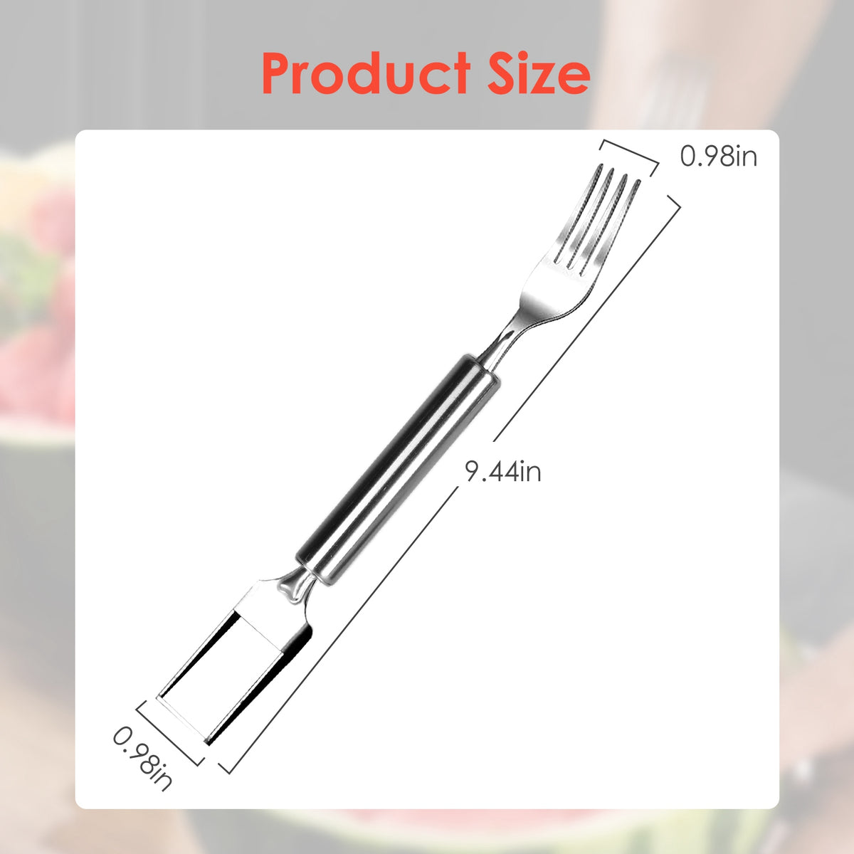 5Pcs 2 In 1 Watermelon Cutter Slicer Fork Stainless Steel Dual Head Watermelon Fruit Cutting Fork Knife For Summer - view 2