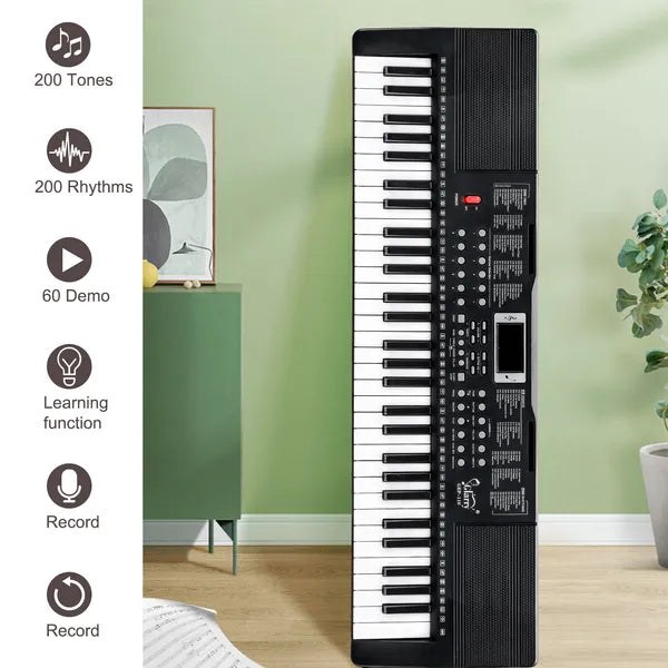 Do Not Sell On Amazon GEP-110 61 Key Keyboard With Piano Stand, Piano Bench, Built In Speakers, Headphone, Microphone - view 2