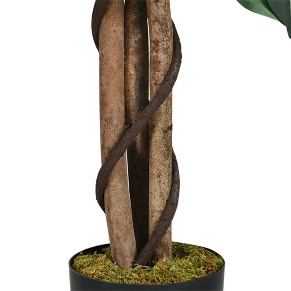 4FT Artificial Ficus Tree - 504 PEVA/Polyester Leaves, Multiple Trunks, Green - view 4