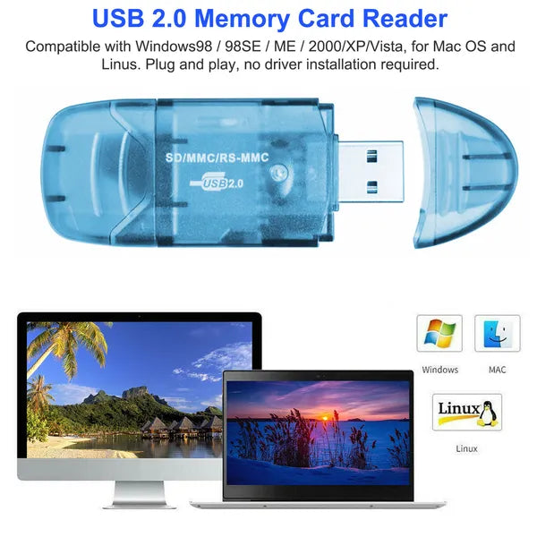 Memory Card Reader USB 2.0 480Mbps High Speed Card Reader Adapter For SD Card - view 2