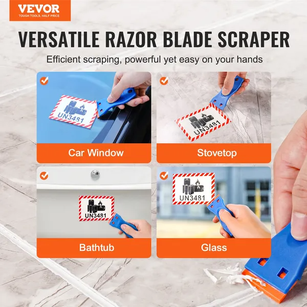 VEVOR Plastic Razor Blade Scraper 2PCS Scraper Tool 120PCS POM Plastic Blades - view 4