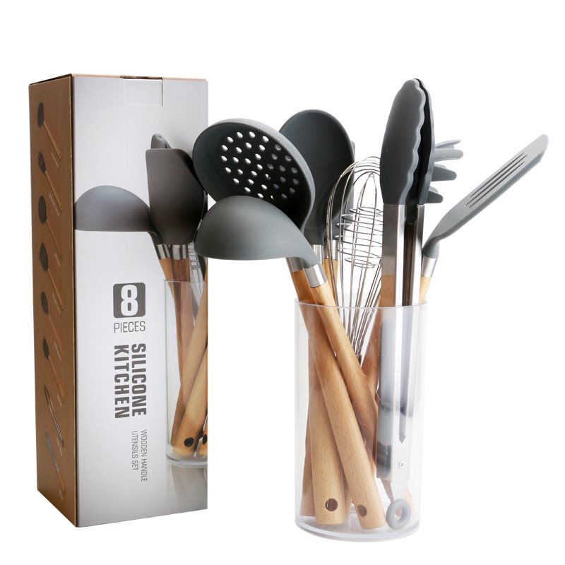 Direct Selling Wooden Handle Silicone Kitchen Utensils And - view 3