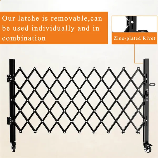 Foldable Security Gate, Expandable Safety Barrier With 360' Swivel Casters Lockable Design - view 2