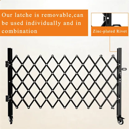 Foldable Security Gate, Expandable Safety Barrier With 360' Swivel Casters Lockable Design - view 2