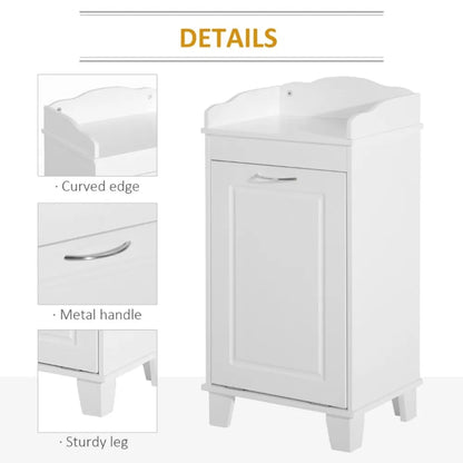 Free Standing Home Organizer Hamper, Bathroom Storage Cabinet, White - view 4