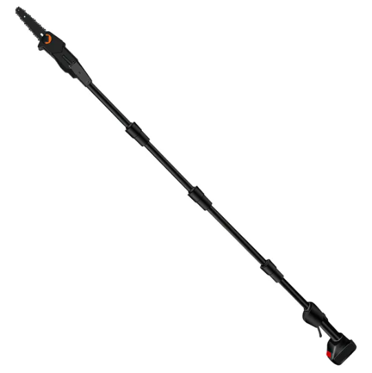 6in Cordless Pole Saw 7.4FT Maximum Extendable Length 35FT S Speed Electric Pole Chainsaw 2Pcs 3.0Ah Batteries