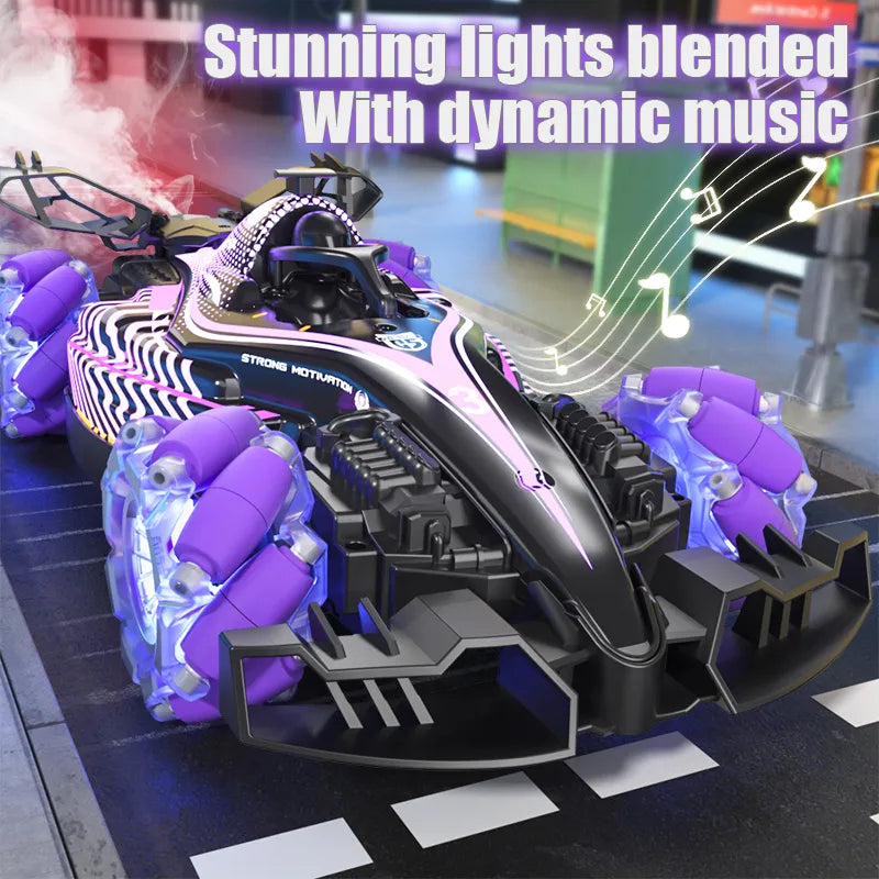 Remote Control Toy Car F1 Racing Style, With Music And Light, The Tail Can Be Spray. - view 2