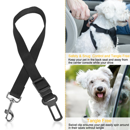 2Pcs Pet Dog Seat Belt Leash Adjustable Pet Dog Cat Safety Leads Harness Car Vehicle Nylon Fabric Seatbelt Strap - view 4