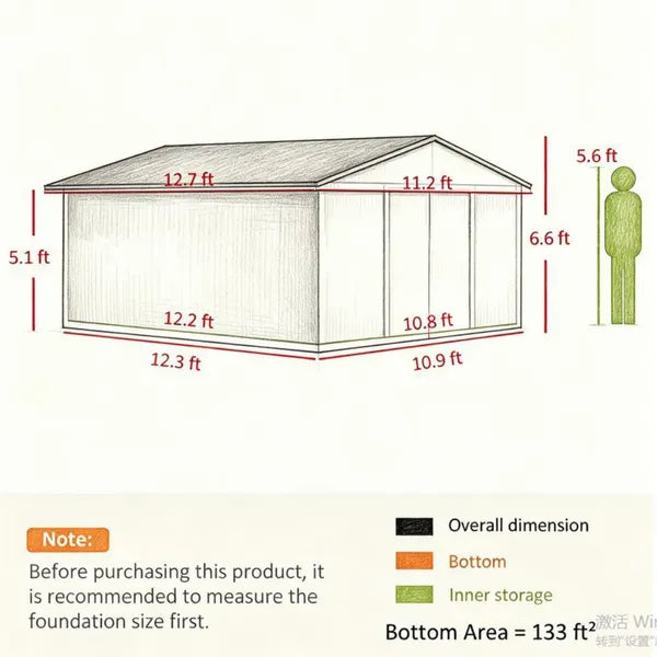 Outdoor Garden Storage Shed Tool House - view 6