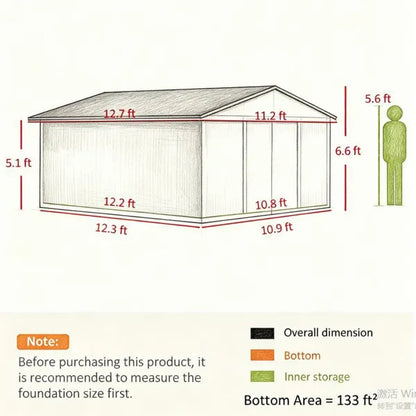 Outdoor Garden Storage Shed Tool House - view 6