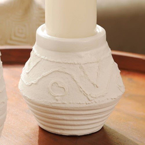 Organic Pattern Terracotta Candle Holder 5.2x5.2x5.5'' Rustic Candle Stand For Ambient Lighting - view 3