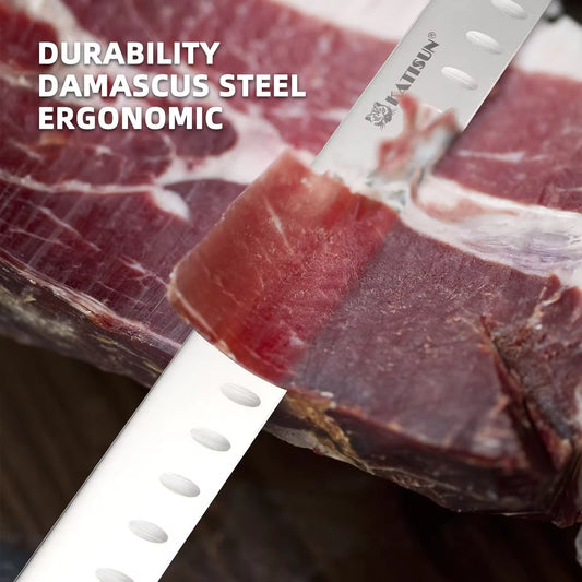 10-inch Carbon Steel Chef Knife For Beef, Turkey, And Ham, With Triple Rivet Handle - view 2