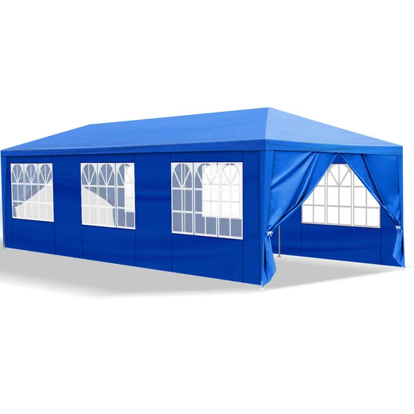 10' x30' Outdoor Party Tent With 8 Removable Sidewalls, Waterproof Canopy Patio Wedding Gazebo, Blue - view 5