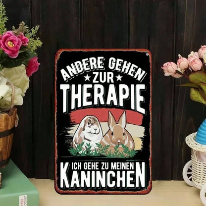 1PC Vintage Rabbit Funny German Slogan Metal Sign Rustic Wall Art Decor For Bedroom Bar Garage Indoor Outdoor Garden - view 5