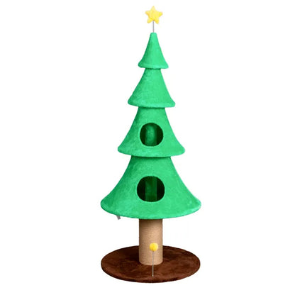 59in Large Tall Christmas Tree Cat Tower With 2 Cat Condos & Scratching Post - view 2