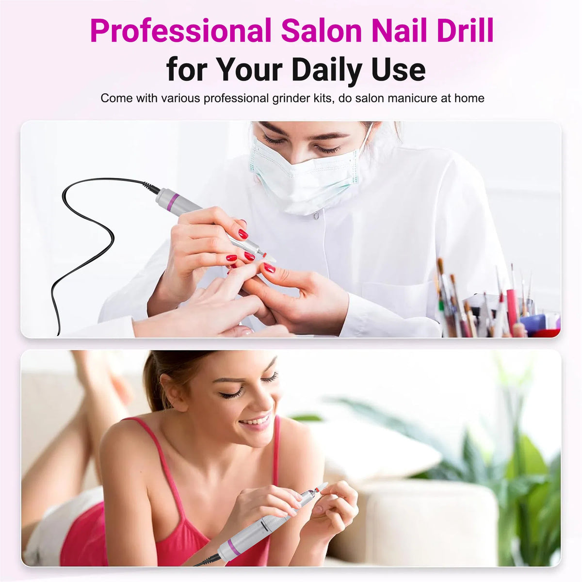 Portable Electric Nail Drill 35000RPM Nails Milling Cutter Wireless Pedicure Grinder Rechargeable Nail Drilling Machine - view 4