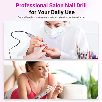 Portable Electric Nail Drill 35000RPM Nails Milling Cutter Wireless Pedicure Grinder Rechargeable Nail Drilling Machine - view 4