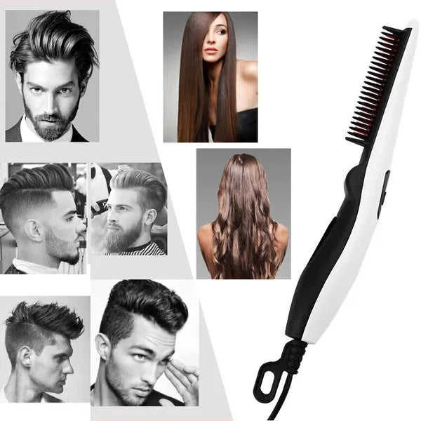 Fast Heated Electric Straight Hair Comb Beard Straightner Brush Styler Men Women - view 5