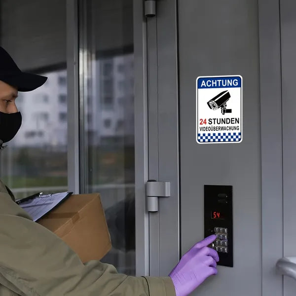 German Video Surveillance Aluminum Sign High Visibility Security Sign For Indoor Outdoor Use - view 5