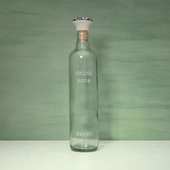 Drink More Glass Water Bottle With Ceramic Stopper - 750ML - view 4