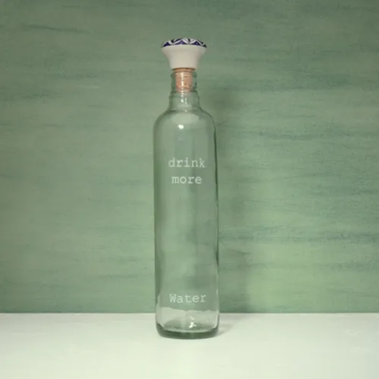 Drink More Glass Water Bottle With Ceramic Stopper - 750ML - view 4