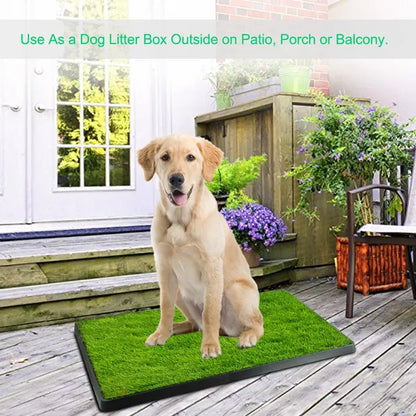 Dog Toilet Indoor Puppy Training Pad, Dog Potty Pet Training Grass Mat, Removable Waste Tray For Easier Clean Up - view 6