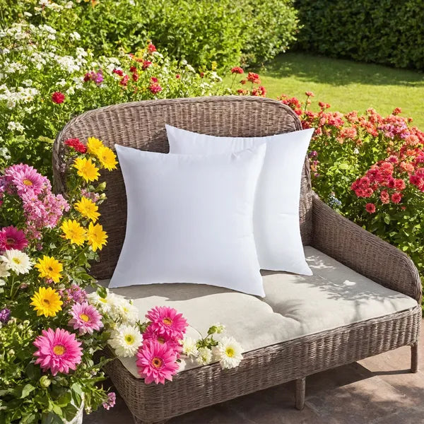 White Square Pillows 2-pack With Bubble Wrap Suitable For Bed Cushions, 18X18 Inches, Sofa Cushions, Patio Cushions