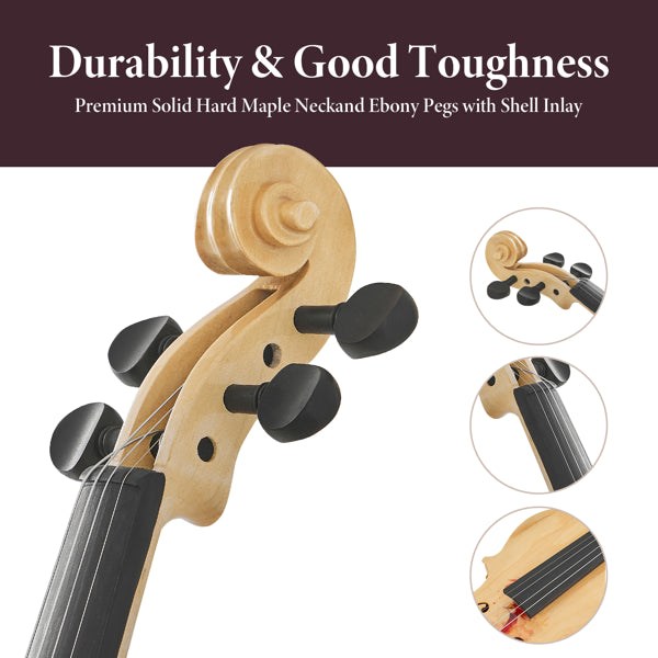 Professional 4/4 Full-Size Violin - Premium Sound, Durable & Lightweight Design With Complete Accessories - view 2