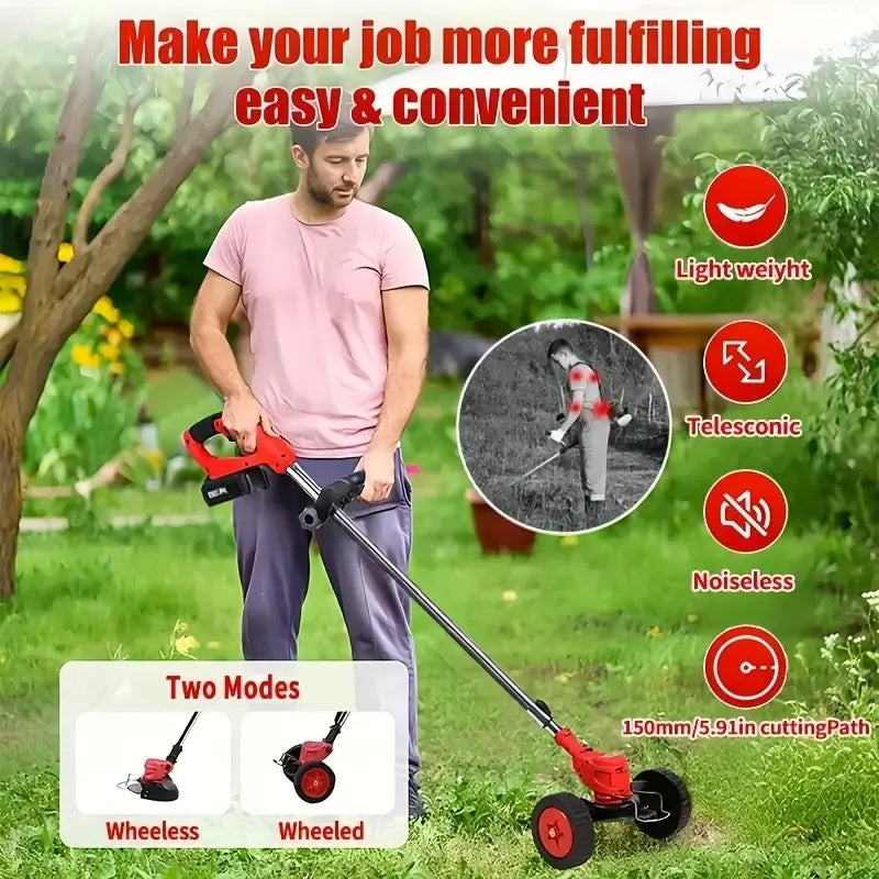 Cordless Electric Weed Wacker Portable Grass Trimmer With 3 Blade Types And 2 High Capacity Batteries Powerful Lawn - view 3