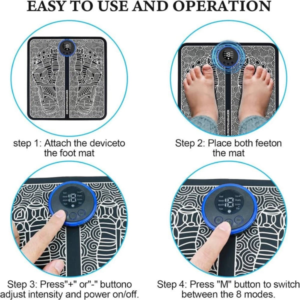Electric Foot Massager Pad Blood Circulation Muscle Stimulator Mat 19 Levels and 8 Modes-Massage Mat - view 4