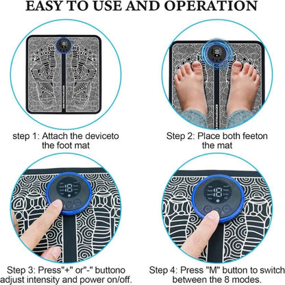 Electric Foot Massager Pad Blood Circulation Muscle Stimulator Mat 19 Levels and 8 Modes-Massage Mat - view 4