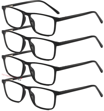 Reading Glasses Mens Womens Unisex Readers Eyeglasses 4 Pack Glasses New Square - view 4