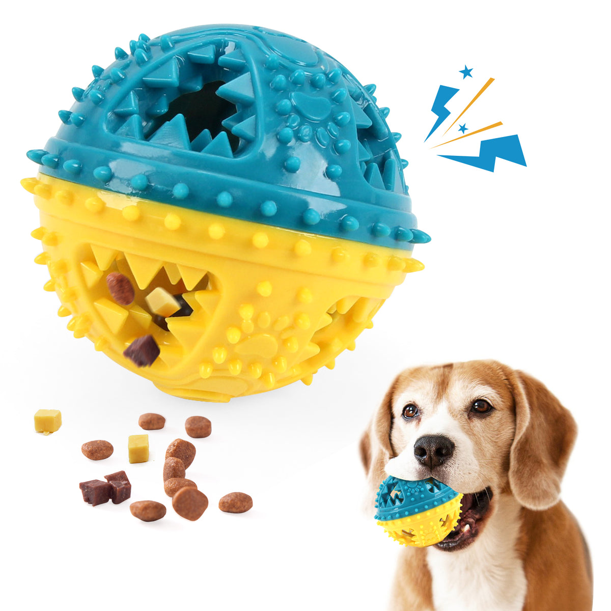 Dog Chew Toys Grinding Teeth Sound Ball Toys Leaking Food Balls Anti Bite Interactive Training Cleaning Teeth Toys Pet - view 7