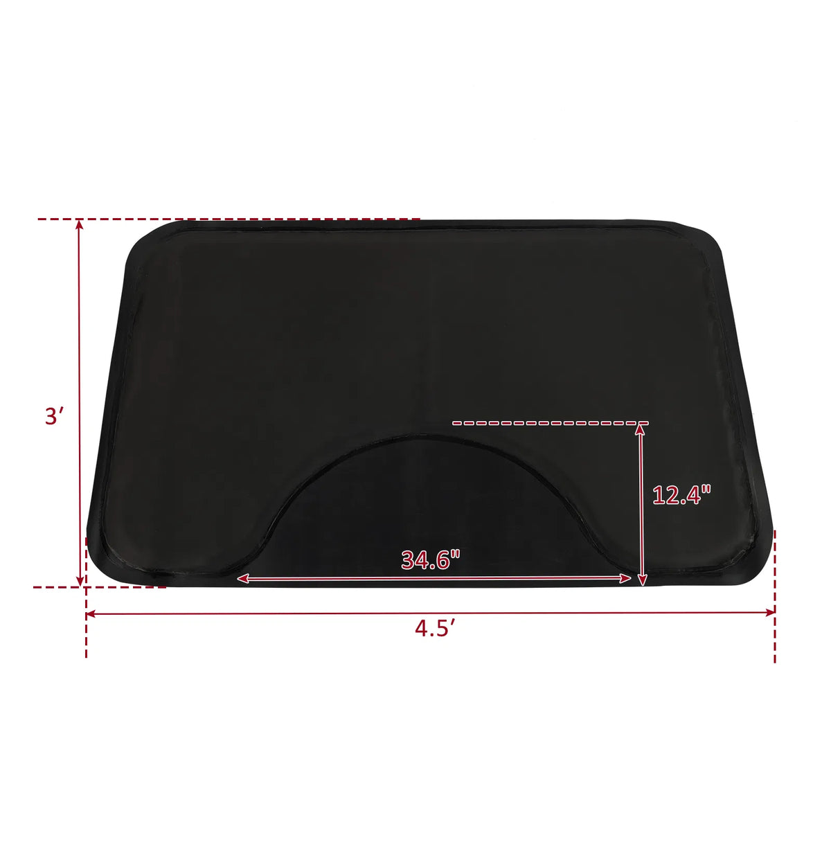 3′x 4.5′x 1/2" Beauty Salon Square Anti-fatigue Salon Mat (Square Outside And Round Inside) Black - view 7