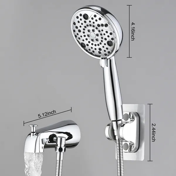 8-Setting High-Pressure Handheld Shower With Hose & Slip-On Diverter Tub Spout - view 4